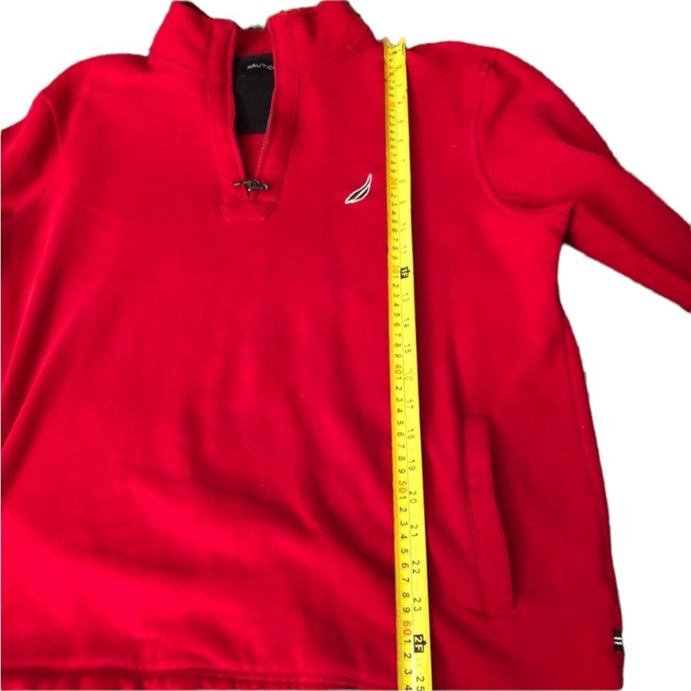Nautica size  X-Large red  mid - heavy weight 1/4 zip front sweatshirt